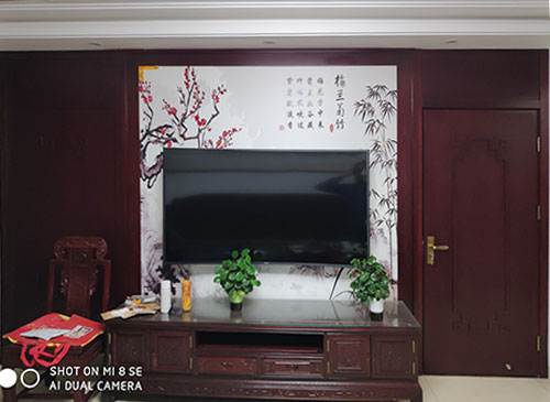 汕头中式家庭装修电视柜效果展示